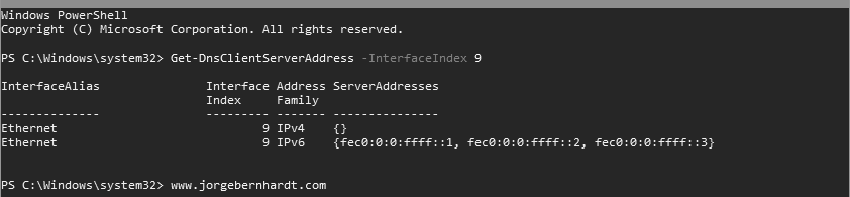 Get-DnsClientServerAddress